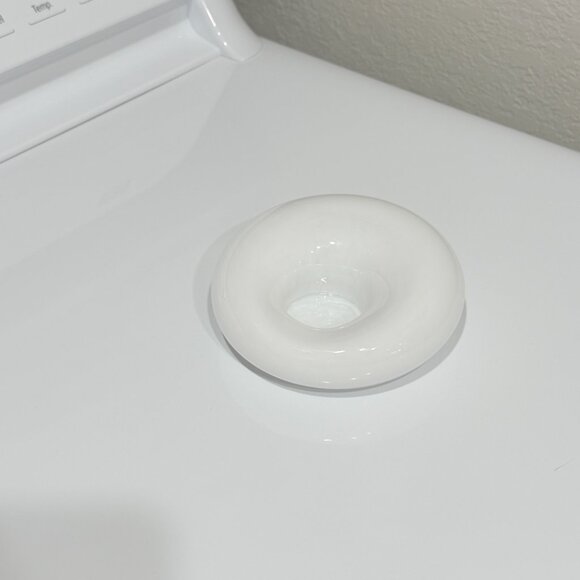 Mid Century Modern Nambe White Art Glass Votive Holder Signed from New Mexico - Picture 13 of 16